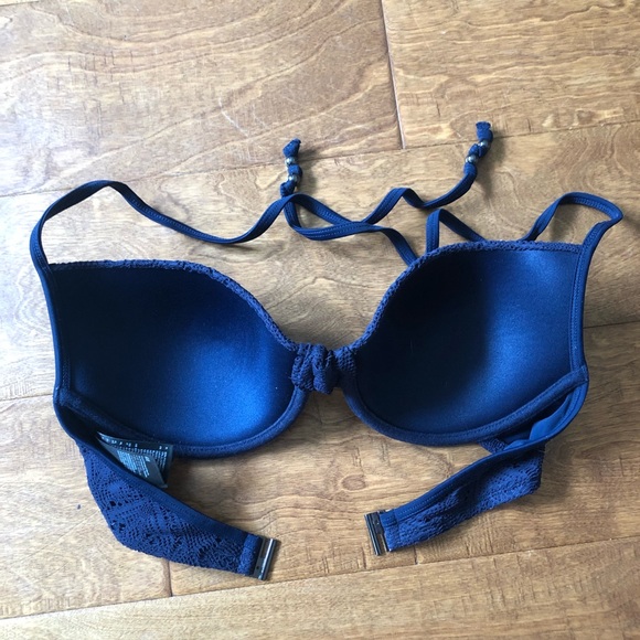 H&M Navy Blue patterned Bathing Suit Bikini Top - Picture 5 of 5